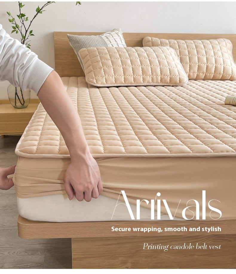 Antibacterial Soybean Quilted Fitted Sheet Water-proof Mattress