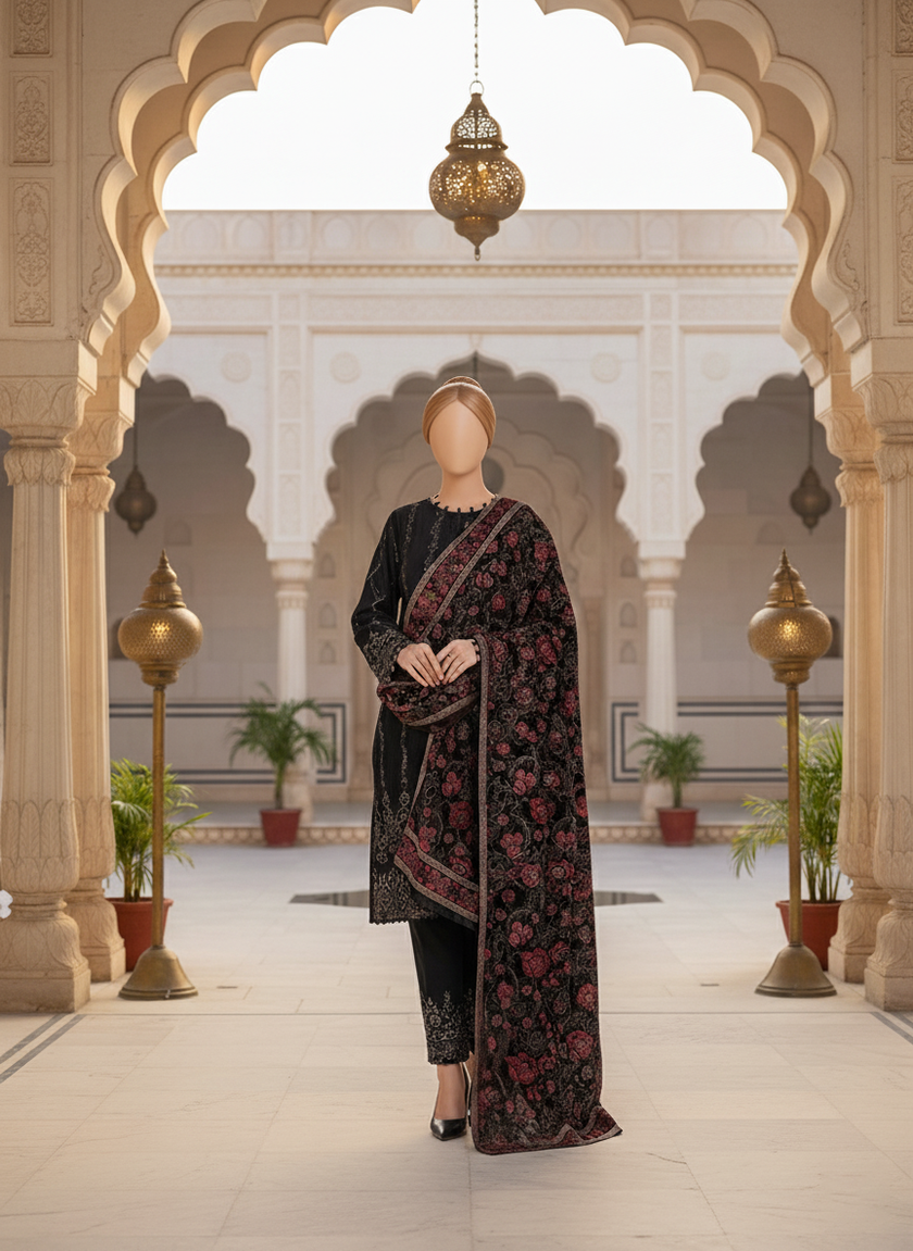 Sarinnah Premium 04- Embroided Fine quality Velvet shawl.