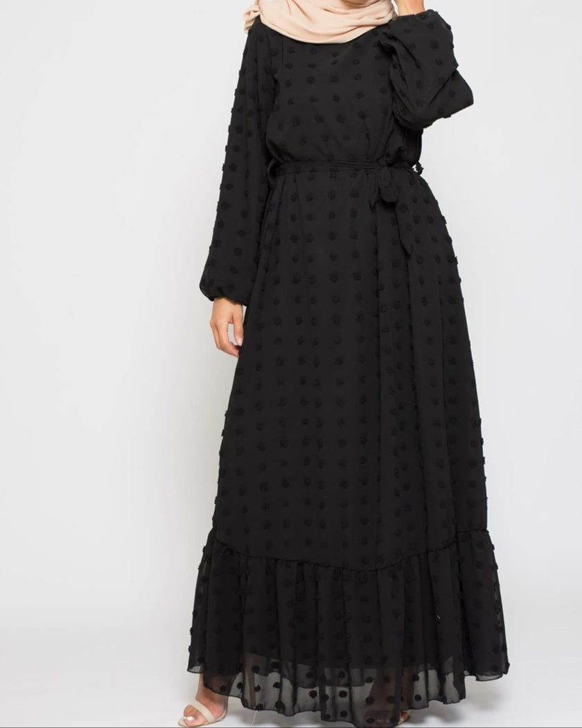 Long Skirt Foreign Small Hair Ball Abay Dress