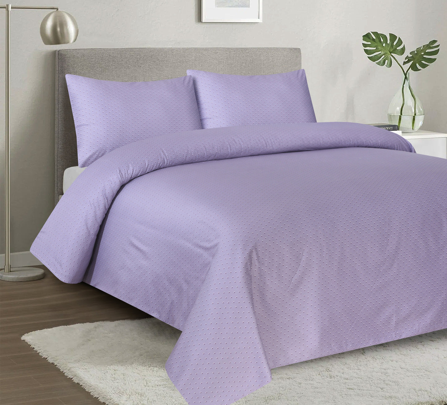 Lilac Sateen Bed Sheet Set