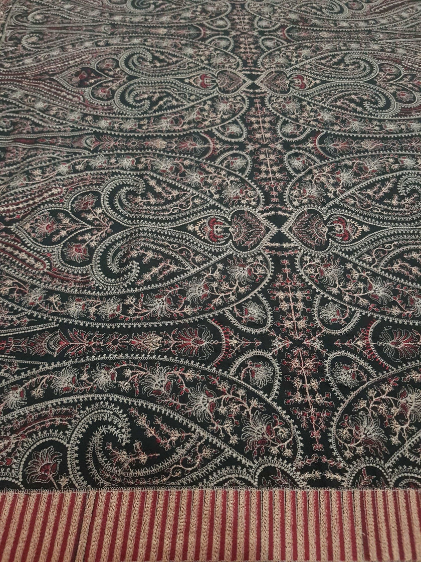 Sarinnah Premium D54-Luxury Formal Heavy Embroidered Karandi Shawl.