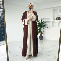 Women's Muslim Long Dress Abaya Two-piece Set