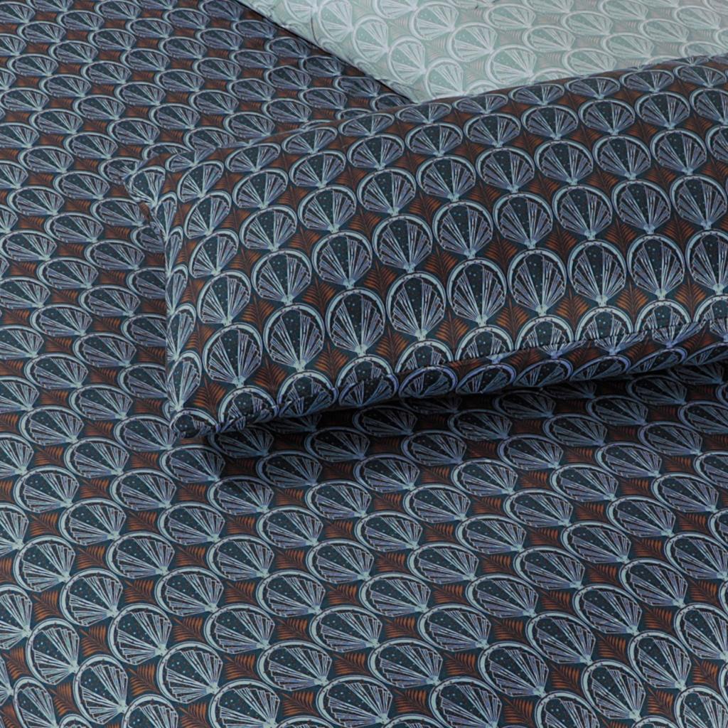 Teal Grey Bed Sheet Set Sateen