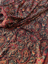 Sarinnah D13 Black - Formal heavy Embroidered Karandi Shawl