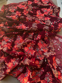 Sarinnah Premium 33-Embroided Fine quality Velvet shawl.