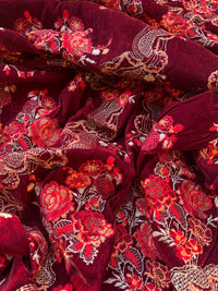 Sarinnah Premium 33-Embroided Fine quality Velvet shawl.
