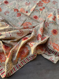 Sarinnah D77-Embroidered Karandi Beige Shawl