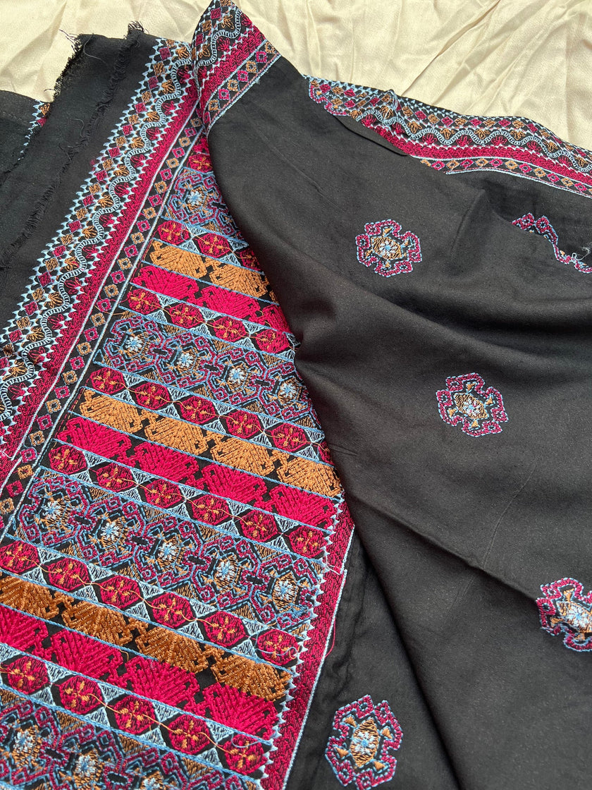 Sarinnah Premium D60-Luxury Formal Heavy Embroidered Karandi Shawl.