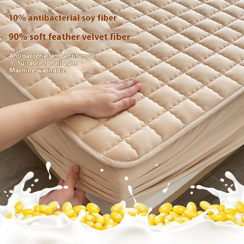 Antibacterial Soybean Quilted Fitted Sheet Water-proof Mattress