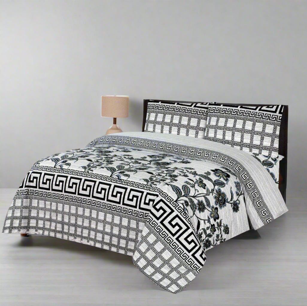 White Flowers Bed Sheet Set